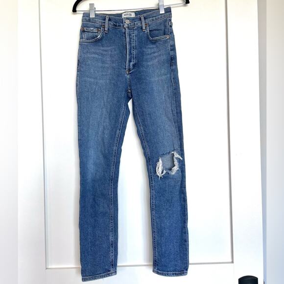 AGOLDE Women's Nico High Rise Mid Wash Straight Leg Jean Size 23 - Picture 6 of 10